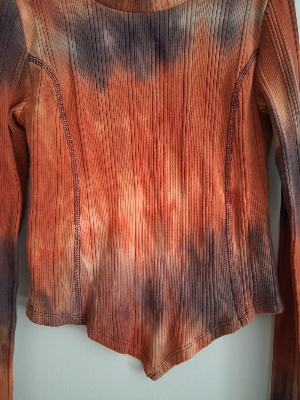 Gilded Intent Long Sleeve V-front Hem Shirt Cotton Blend Women's Small Tie Dye - Picture 4 of 7